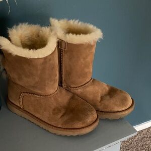UGG Tan Kids Boots with Cream Fur